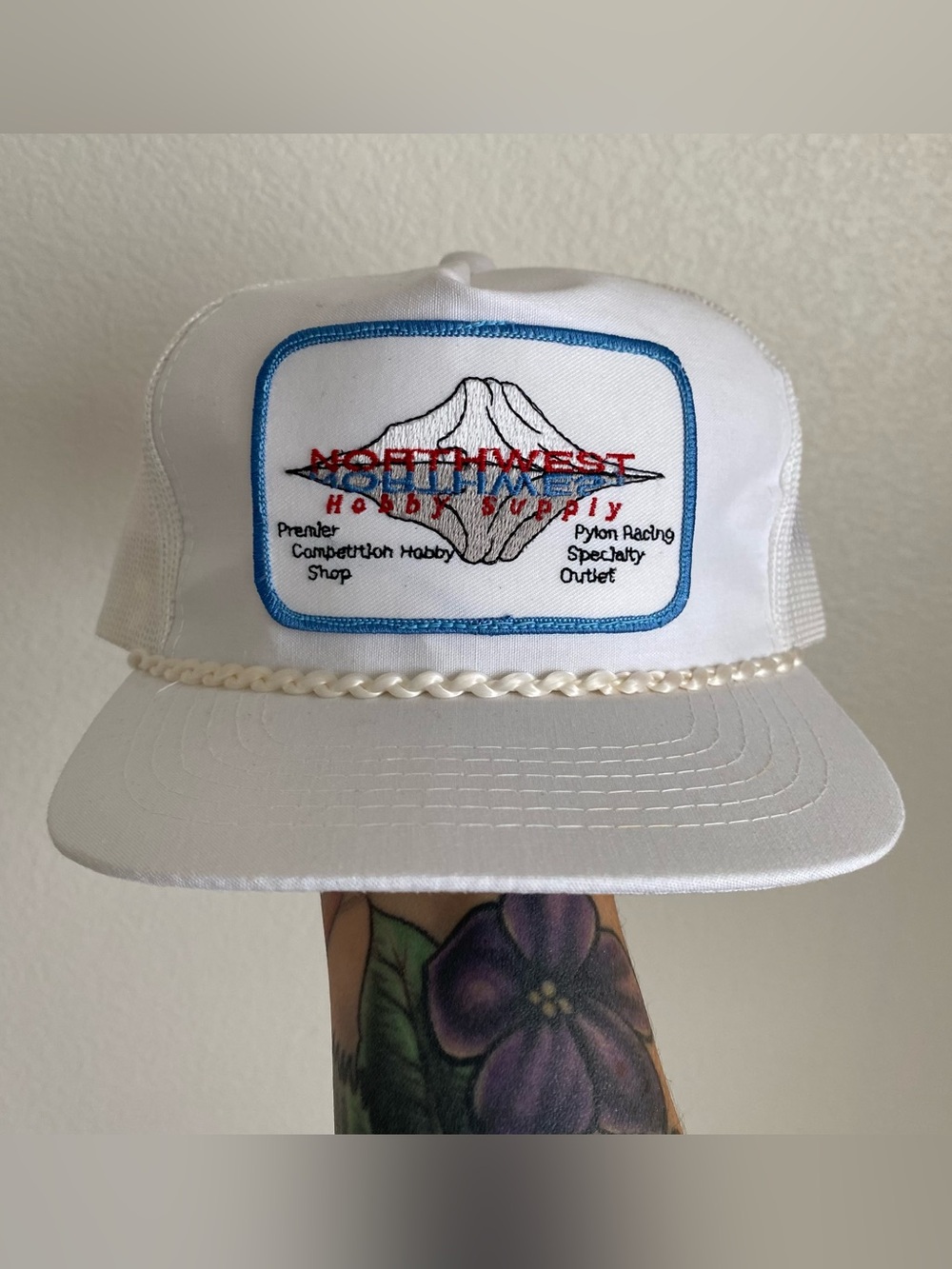 Vintage Northwest Hobby Supply trucker hat, white